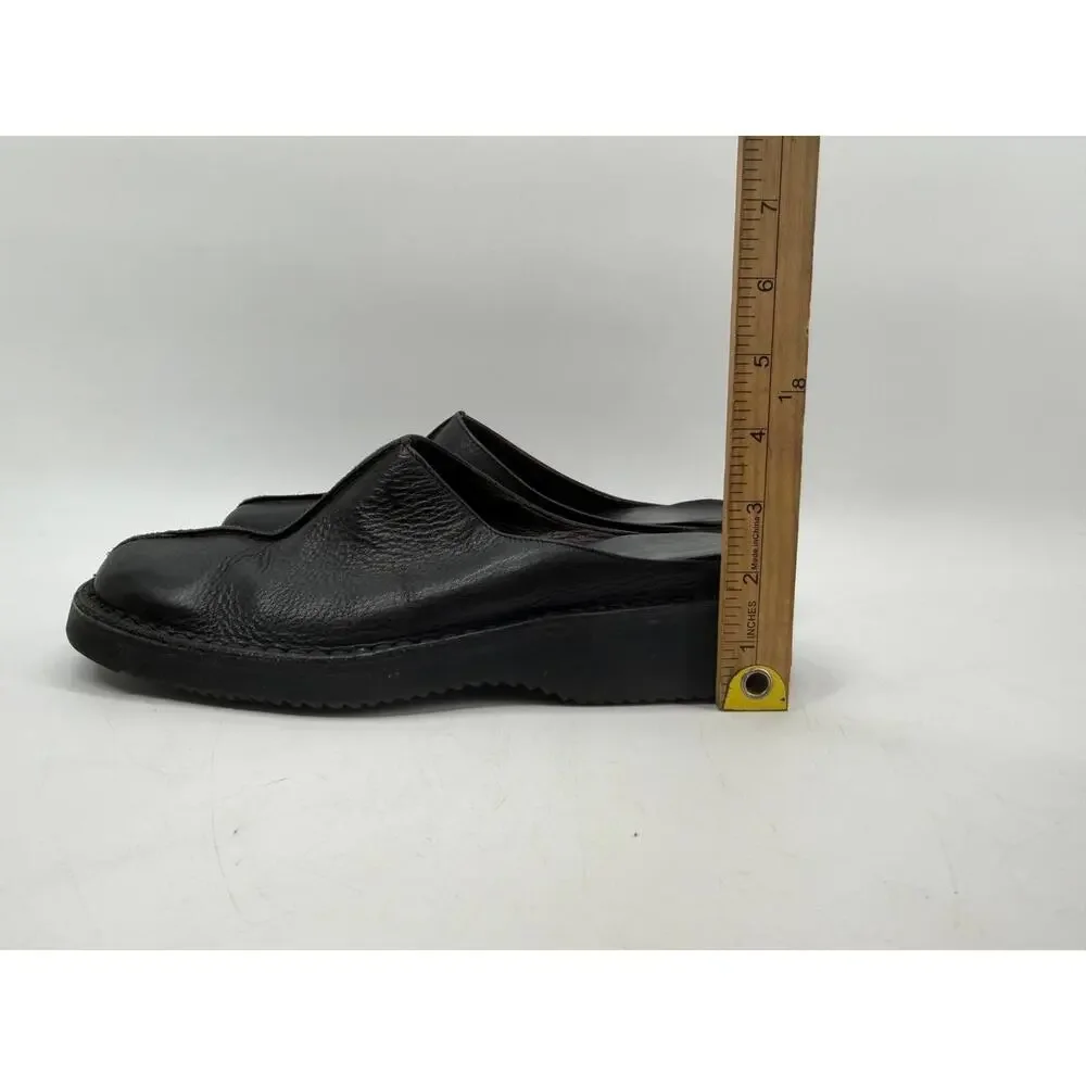 Banana Republic Black Leather Slide Mules Women's Italy Comfort Sandals - Picture 10 of 13